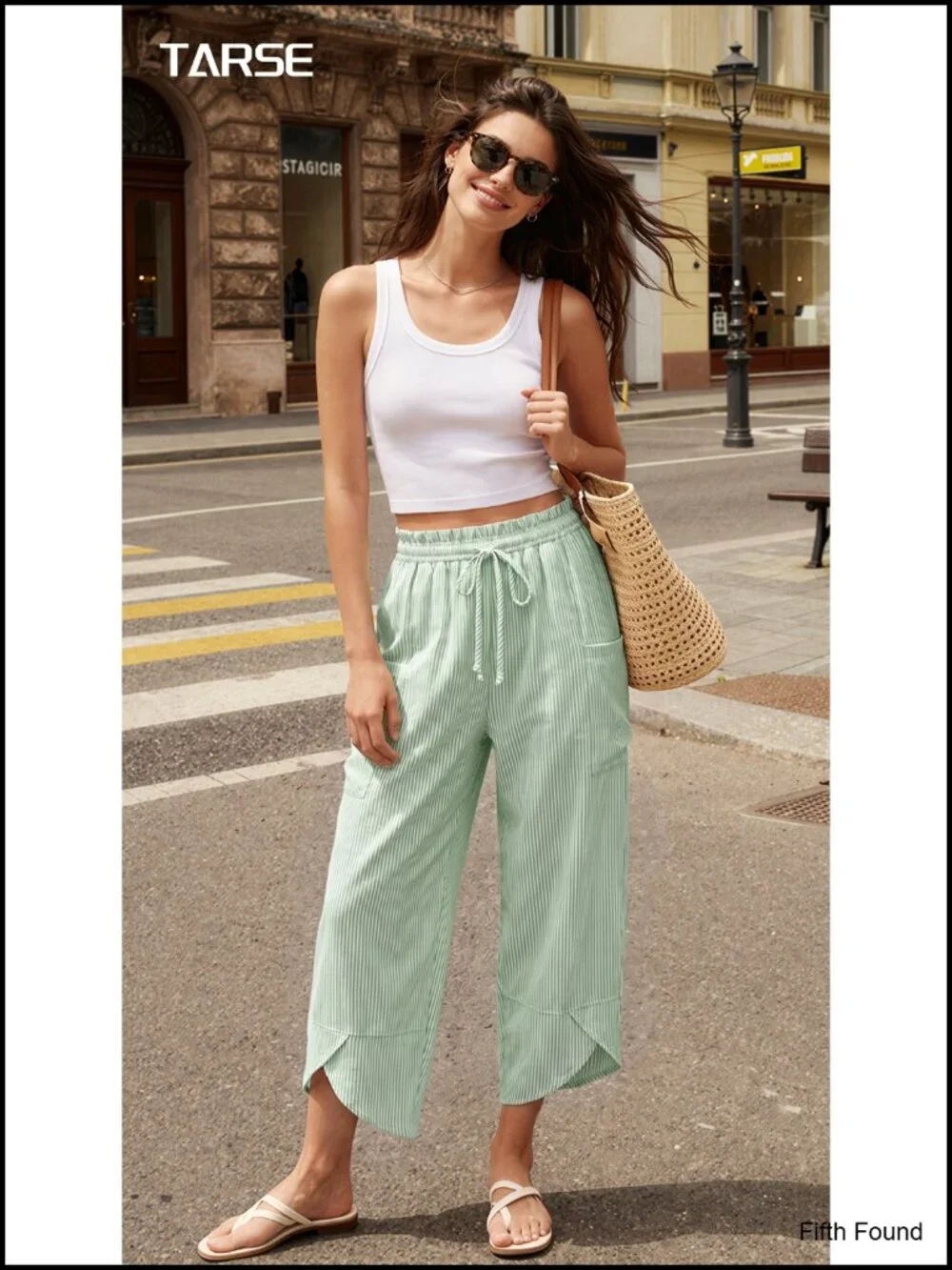 Linen Blend Wide Leg Palazzo Pants with Pockets Drawstring